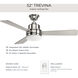 Boston 52 inch Brushed Nickel with Silver Blades Ceiling Fan, Progress LED
