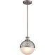 Roman 1 Light 9 inch Weathered Zinc with Polished Nickel Mini Pendant Ceiling Light