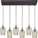 Georgetown 6 Light 30 inch Oil Rubbed Bronze Mini Pendant Ceiling Light in Rectangular Canopy, Rectangular