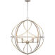 Gerald Ave 6 Light Silver Ridge Pendant Ceiling Light