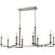 Bedias 8 Light 36 inch Satin Nickel with Matte Black Chandelier Ceiling Light