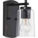 Art 1 Light 5 inch Matte Black Bath Vanity Wall Light