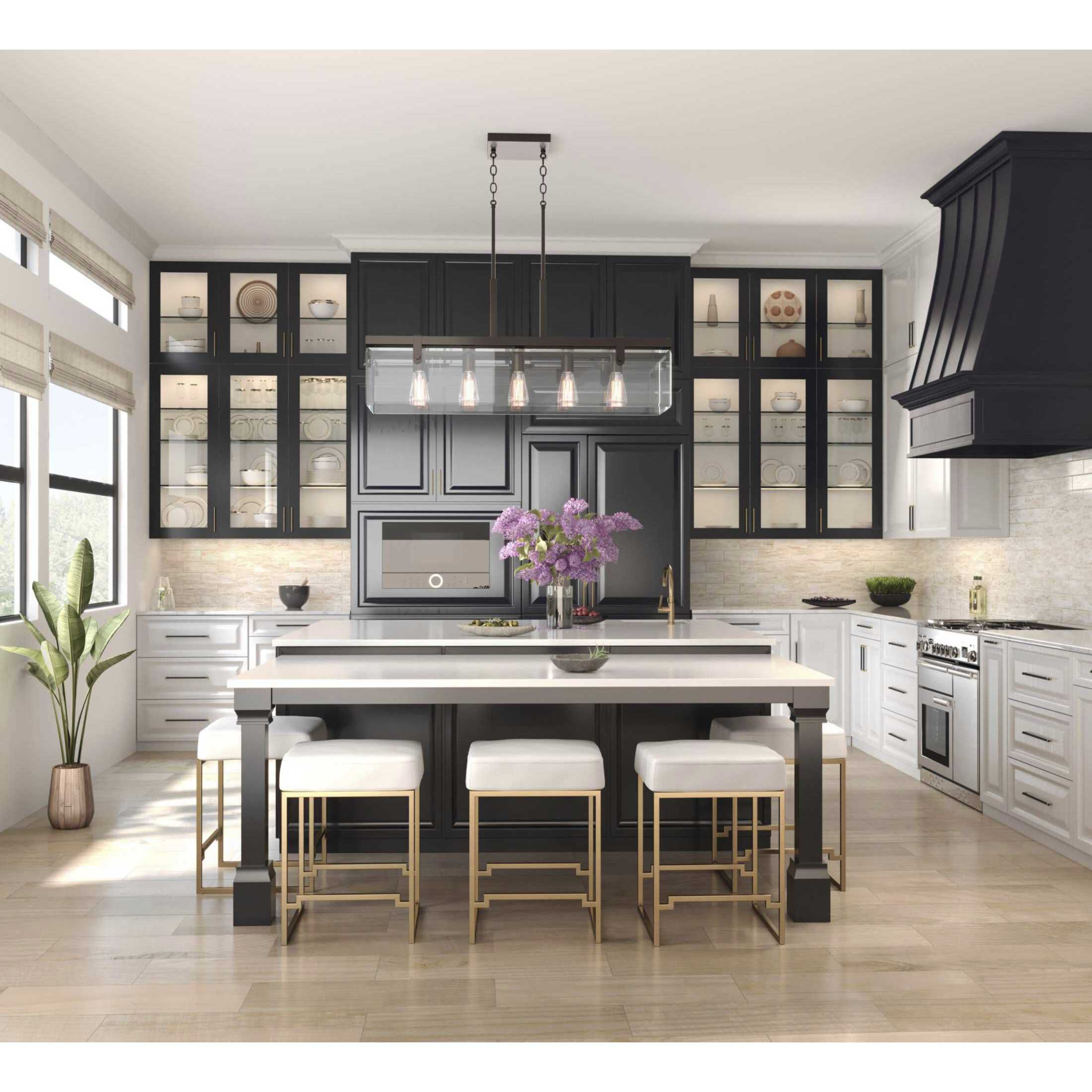 Guthrie 5 Light 37 inch Antique Bronze Linear Chandelier Ceiling Light, Design Series