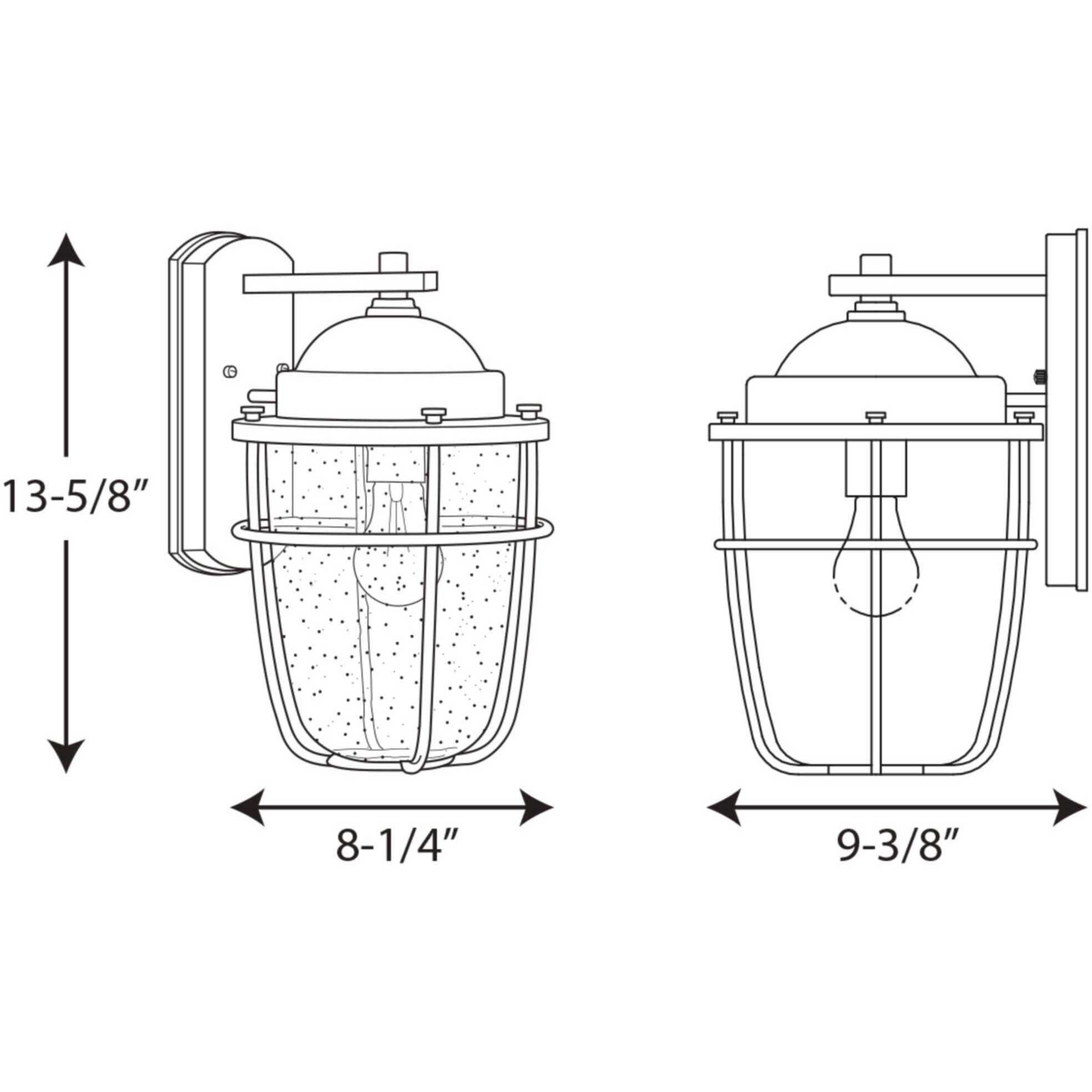 Amherst Ave 1 Light 14 inch Textured Black Outdoor Wall Lantern, Medium