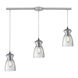 Graham Pl 3 Light 5 inch Polished Chrome Multi Pendant Ceiling Light, Linear