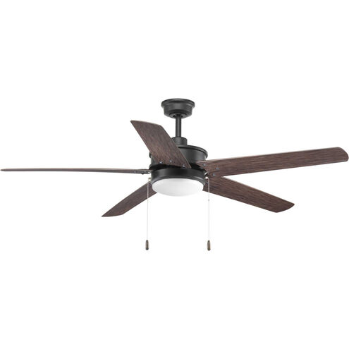 Dungarvan 60 inch Forged Black with Toasted Oak Blades Ceiling Fan, Progress LED