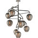 Newland 9 Light 47 inch Carbide Black and Polished Nickel Chandelier Ceiling Light