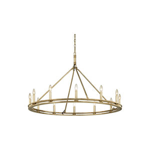Appian Way 12 Light 44 inch Champagne Silver Leaf Chandelier Ceiling Light