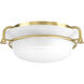 George 2 Light 16.5 inch Brushed Bronze Flush Mount Ceiling Light