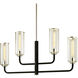 Ercolano 4 Light 43 inch Carbide Black and Polished Nickel Linear Ceiling Light