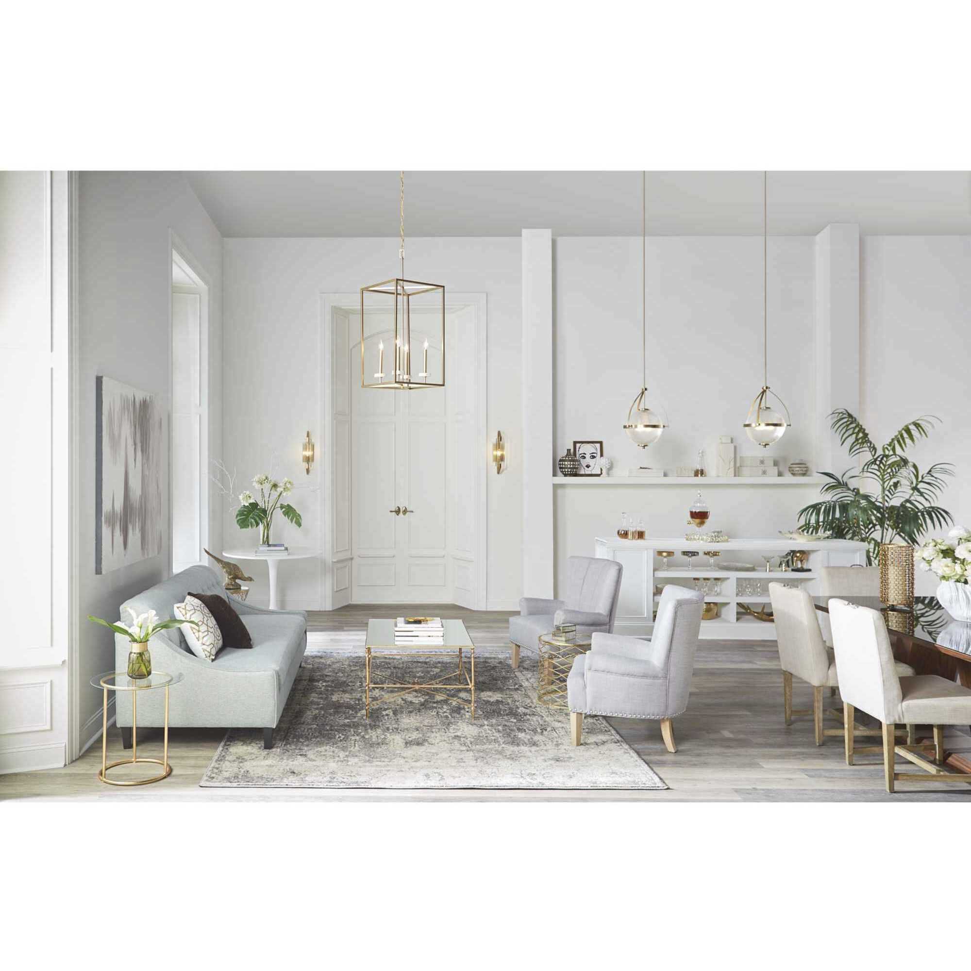 Santa Barbara 4 Light 15 inch Vintage Gold Foyer Pendant Ceiling Light, Design Series