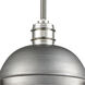 Zera 1 Light 10 inch Weathered Zinc with Polished Nickel and White Mini Pendant Ceiling Light
