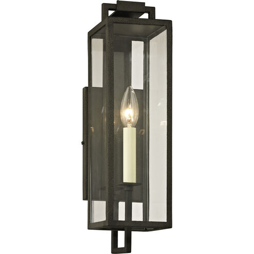 John 1 Light 17 inch Forged Iron Outdoor Wall Sconce