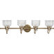 Artrude St 4 Light 35.5 inch Vintage Brass Bath Vanity Wall Light