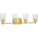 Art 4 Light 32 inch Satin Brass Bath Vanity Wall Light