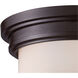 Glasgow Pl 2 Light 13 inch Oiled Bronze Flush Mount Ceiling Light