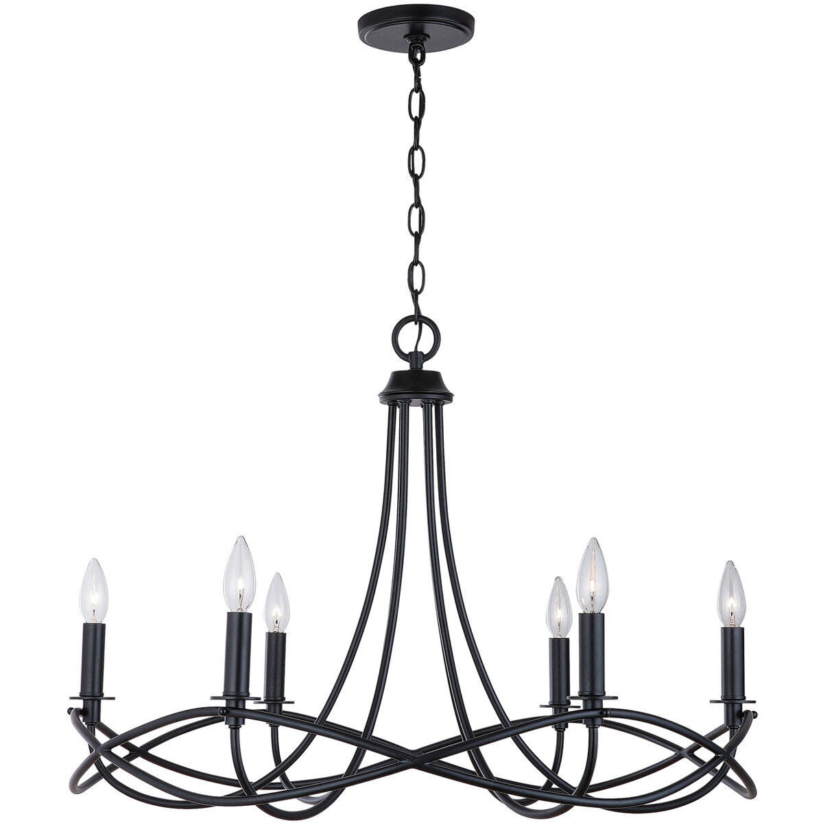 Bonami 6 Light 29.5 inch Matte Black Chandelier Ceiling Light