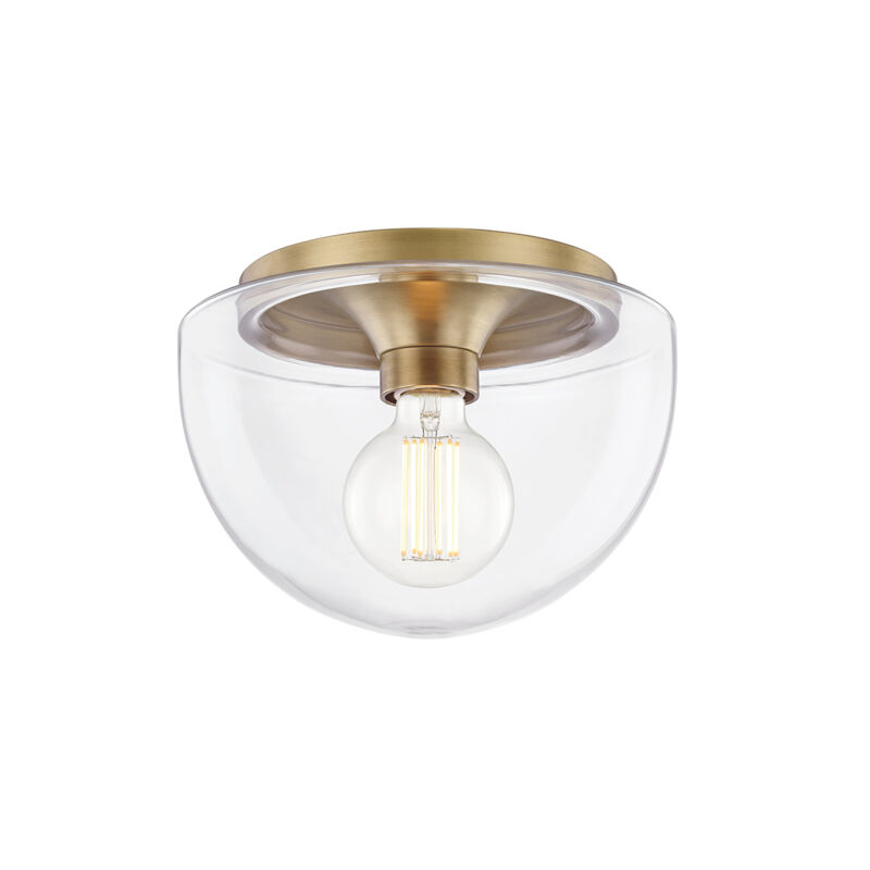 Brayden 1 Light 10 inch Aged Brass Flush Mount Ceiling Light
