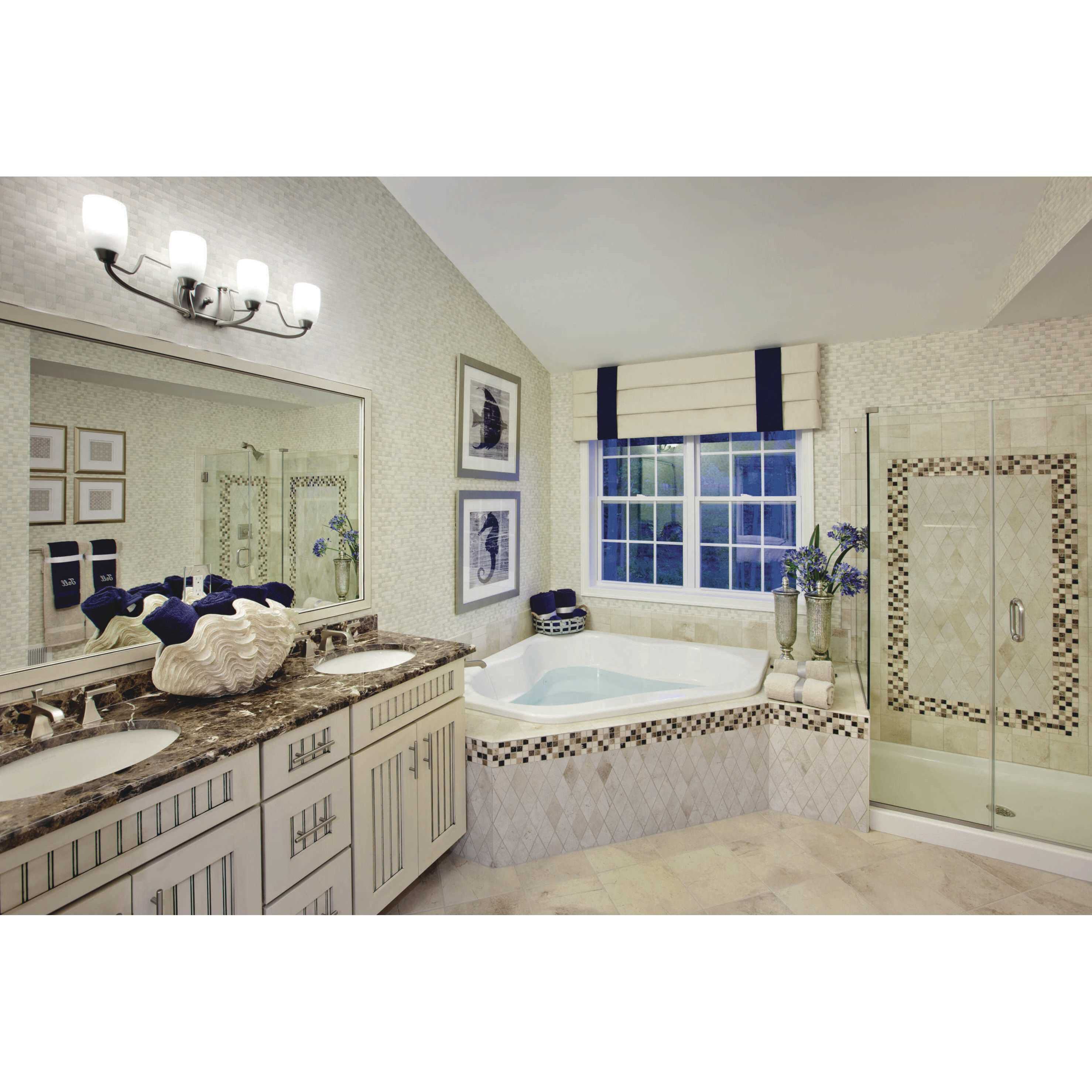 Anna 4 Light 30 inch Brushed Nickel Bath Vanity Wall Light