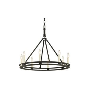 Appian Way 8 Light 28 inch Textured Black Chandelier Ceiling Light