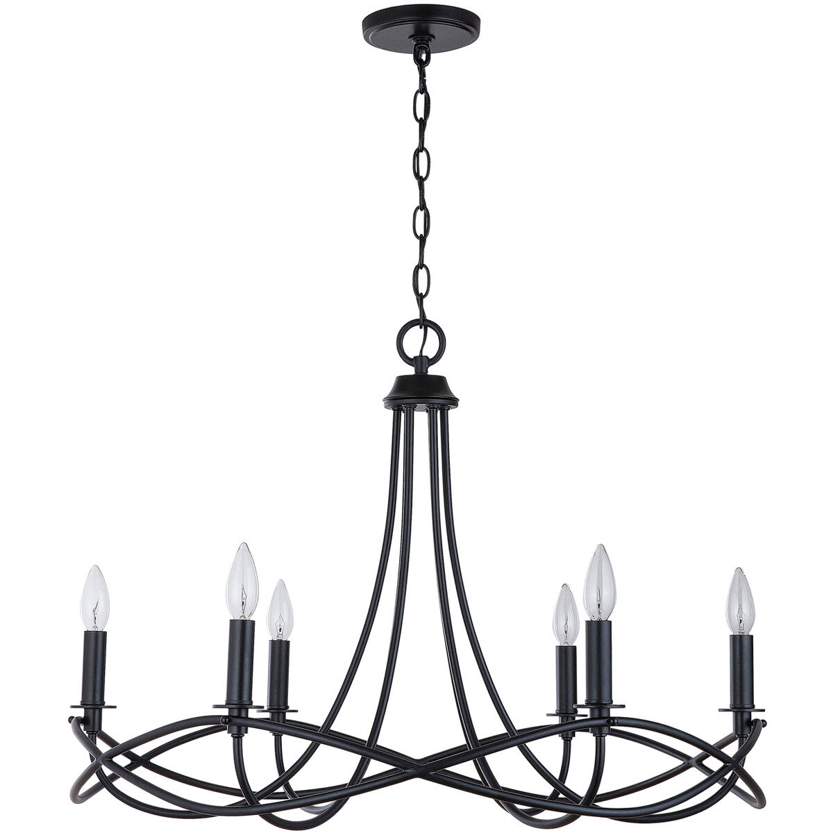 Bonami 6 Light 29.5 inch Matte Black Chandelier Ceiling Light
