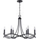 Bonami 6 Light 29.5 inch Matte Black Chandelier Ceiling Light