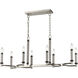 Bedias 8 Light 36 inch Satin Nickel with Matte Black Chandelier Ceiling Light