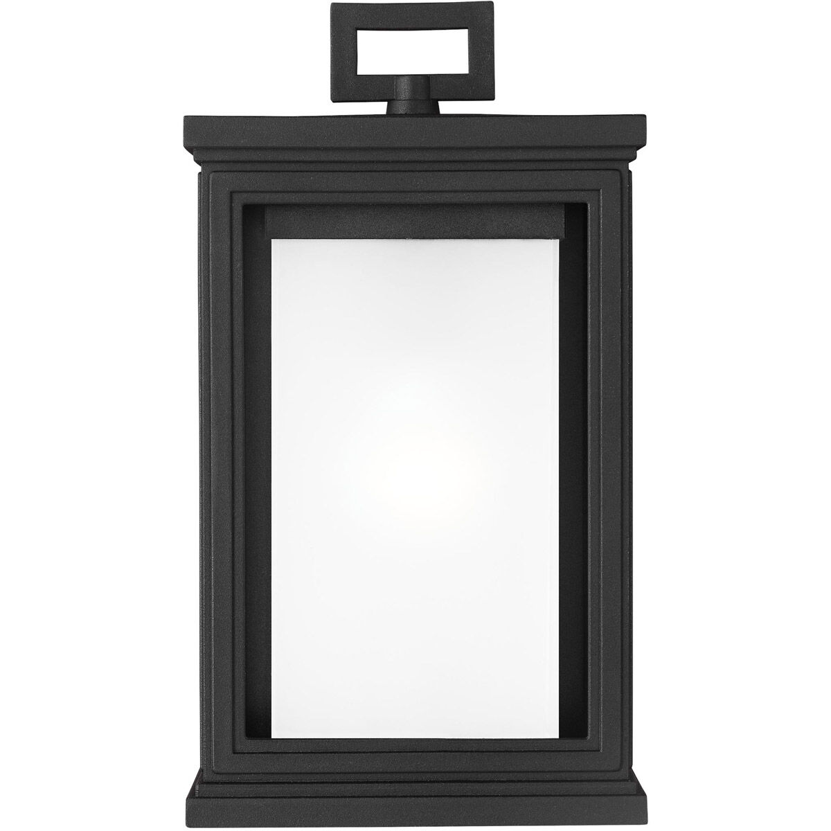 Terni 1 Light 11.5 inch Textured Black Outdoor Wall Lantern, White Opal Glass