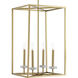 Santa Barbara 4 Light 15 inch Vintage Gold Foyer Pendant Ceiling Light, Design Series