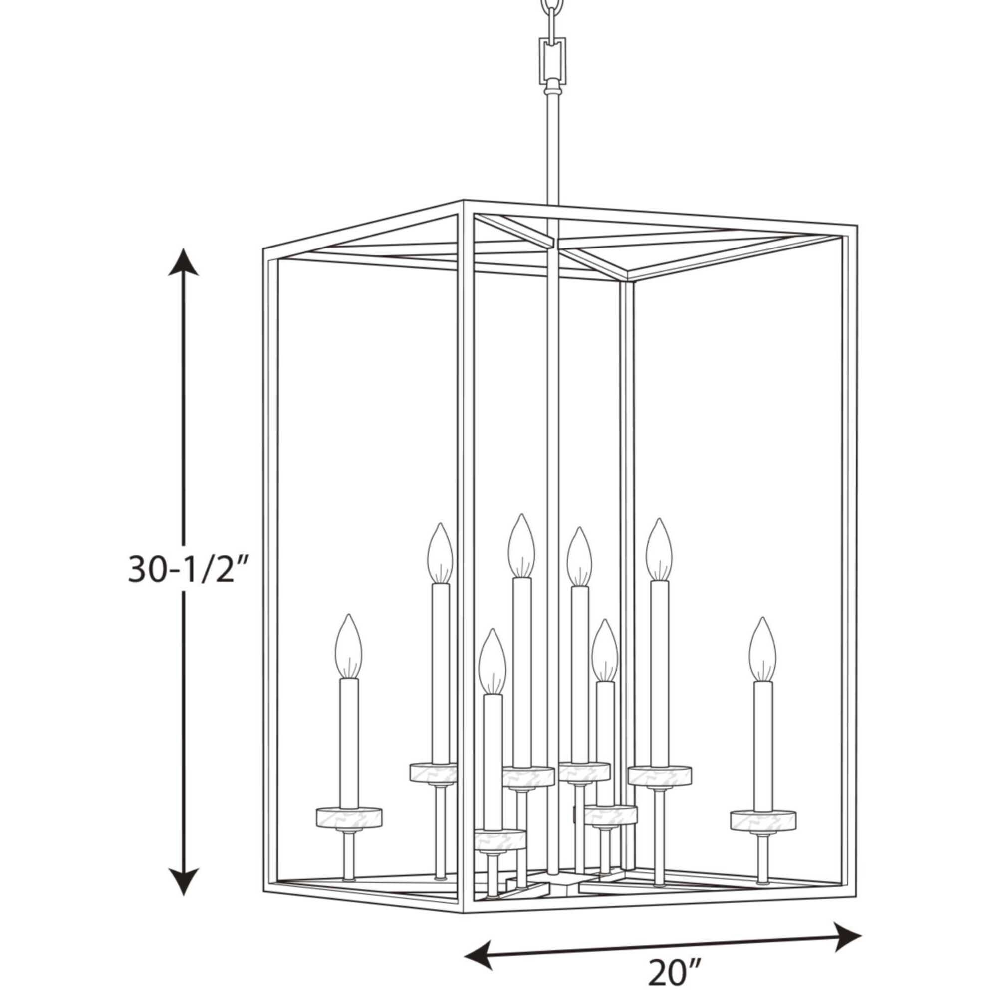 Santa Barbara 8 Light 20 inch Vintage Gold Foyer Pendant Ceiling Light, Design Series