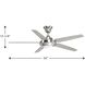 Modena 54 inch Brushed Nickel with 0 Blades Ceiling Fan