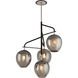 Newland 4 Light 29 inch Carbide Black and Polished Nickel Chandelier Ceiling Light