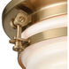 Zera 2 Light 12 inch Satin Brass Flush Mount Ceiling Light