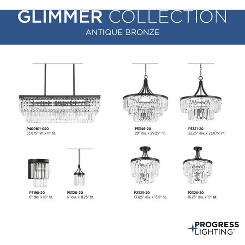Palermo 4 Light 34 inch Antique Bronze Linear Chandelier Ceiling Light, Design Series