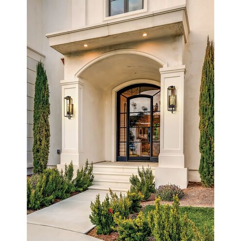 John 3 Light 22 inch Forged Iron Outdoor Wall Sconce