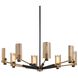 Michael 8 Light 40 inch Modern Bronze And Aged Brass Chandelier Ceiling Light