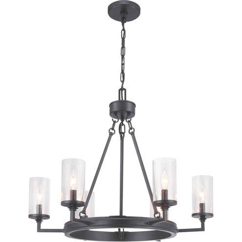 Tralee 6 Light 28 inch Graphite Chandelier Ceiling Light, Design Series