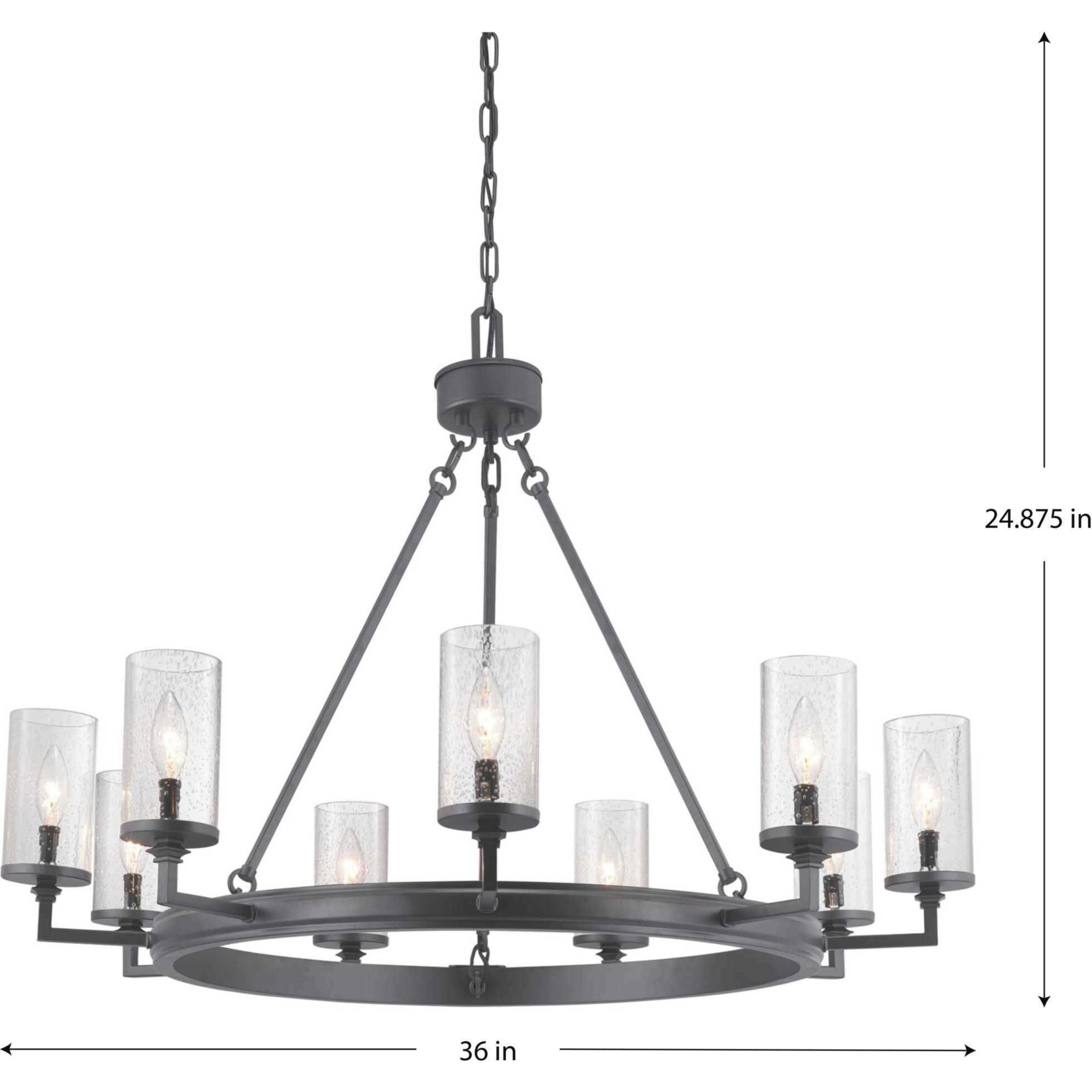 Tralee 9 Light 36 inch Graphite Chandelier Ceiling Light, Design Series