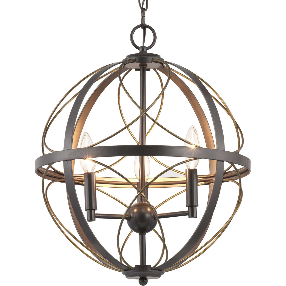 Gerald Ave 3 Light 16 inch Antique Bronze Pendant Ceiling Light