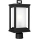 Terni 1 Light 16.5 inch Textured Black Outdoor Post Lantern, White Opal Glass