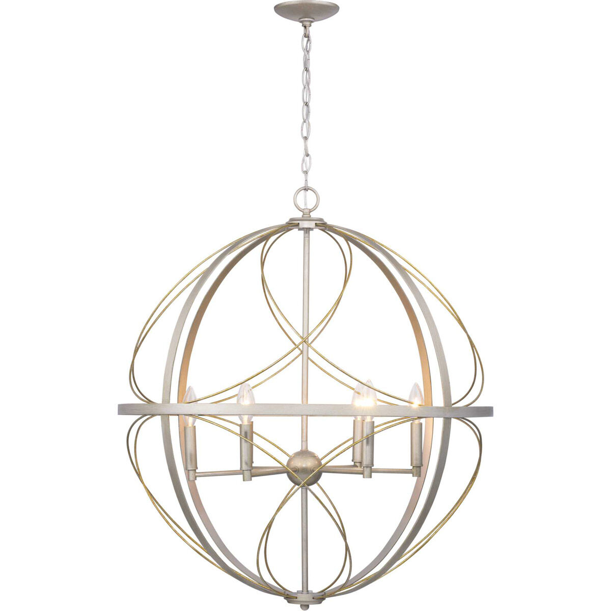 Gerald Ave 6 Light Silver Ridge Pendant Ceiling Light