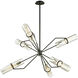 Brazos Point 6 Light 50 inch Textured Black & Polish Nickel Chandelier Ceiling Light