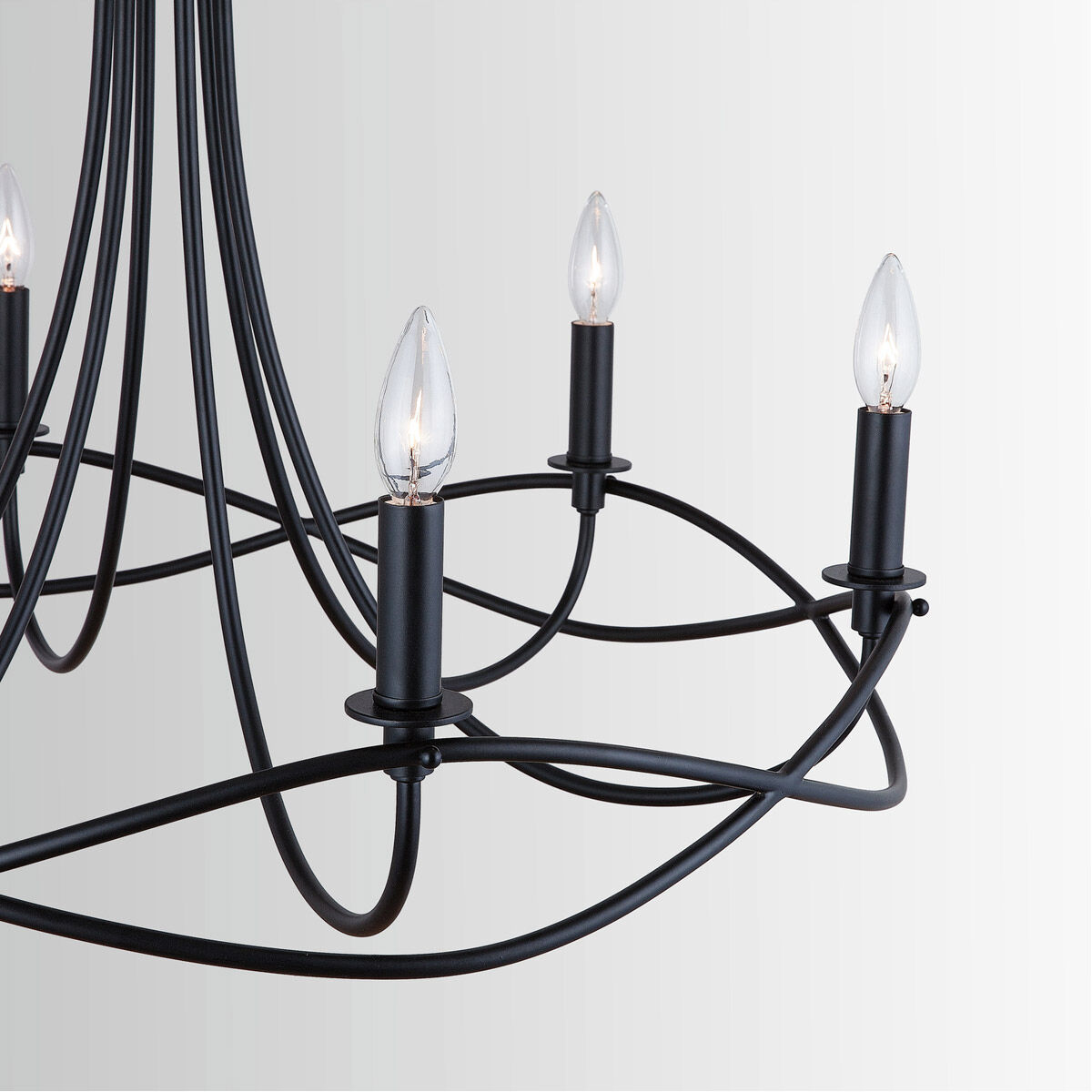 Bonami 6 Light 29.5 inch Matte Black Chandelier Ceiling Light