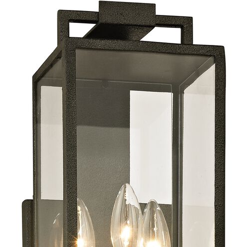 John 3 Light 22 inch Forged Iron Outdoor Wall Sconce