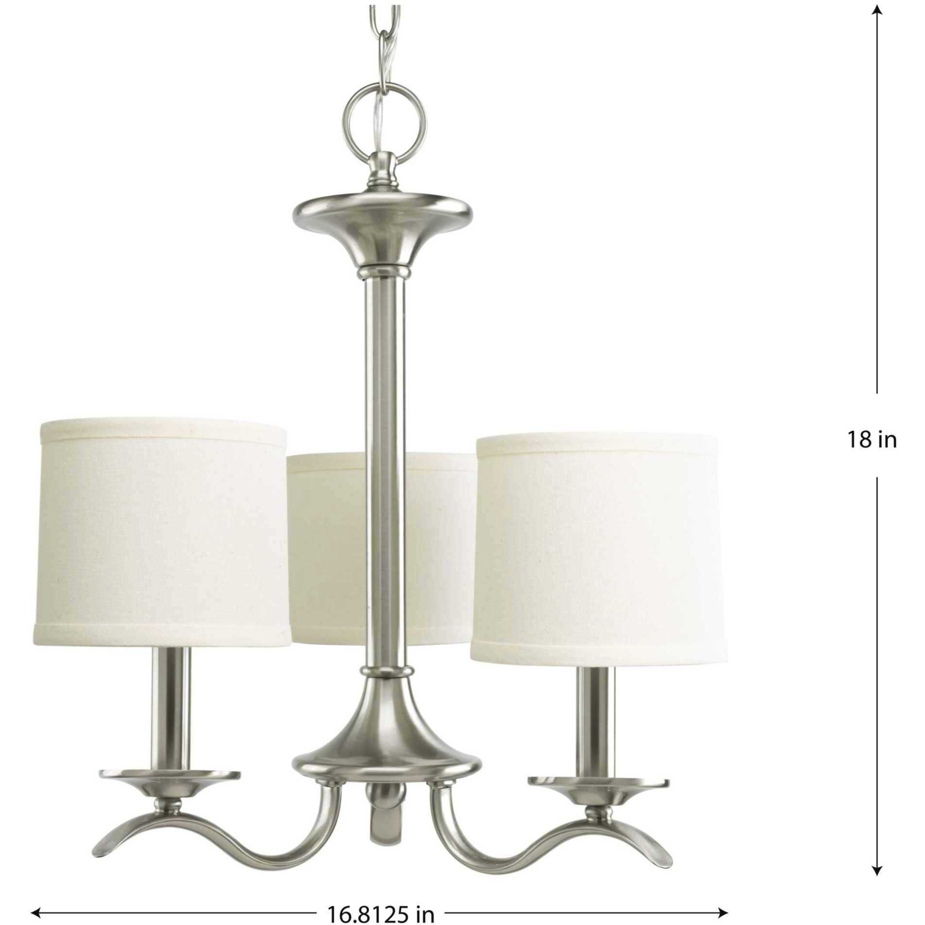 Briscoe 3 Light 16.81 inch Brushed Nickel Chandelier Ceiling Light
