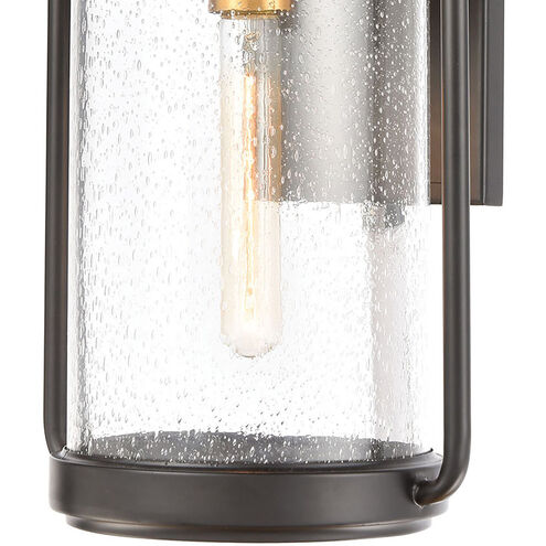 Ash Creek 1 Light 19 inch Matte Black with Brushed Brass Outdoor Wall Sconce