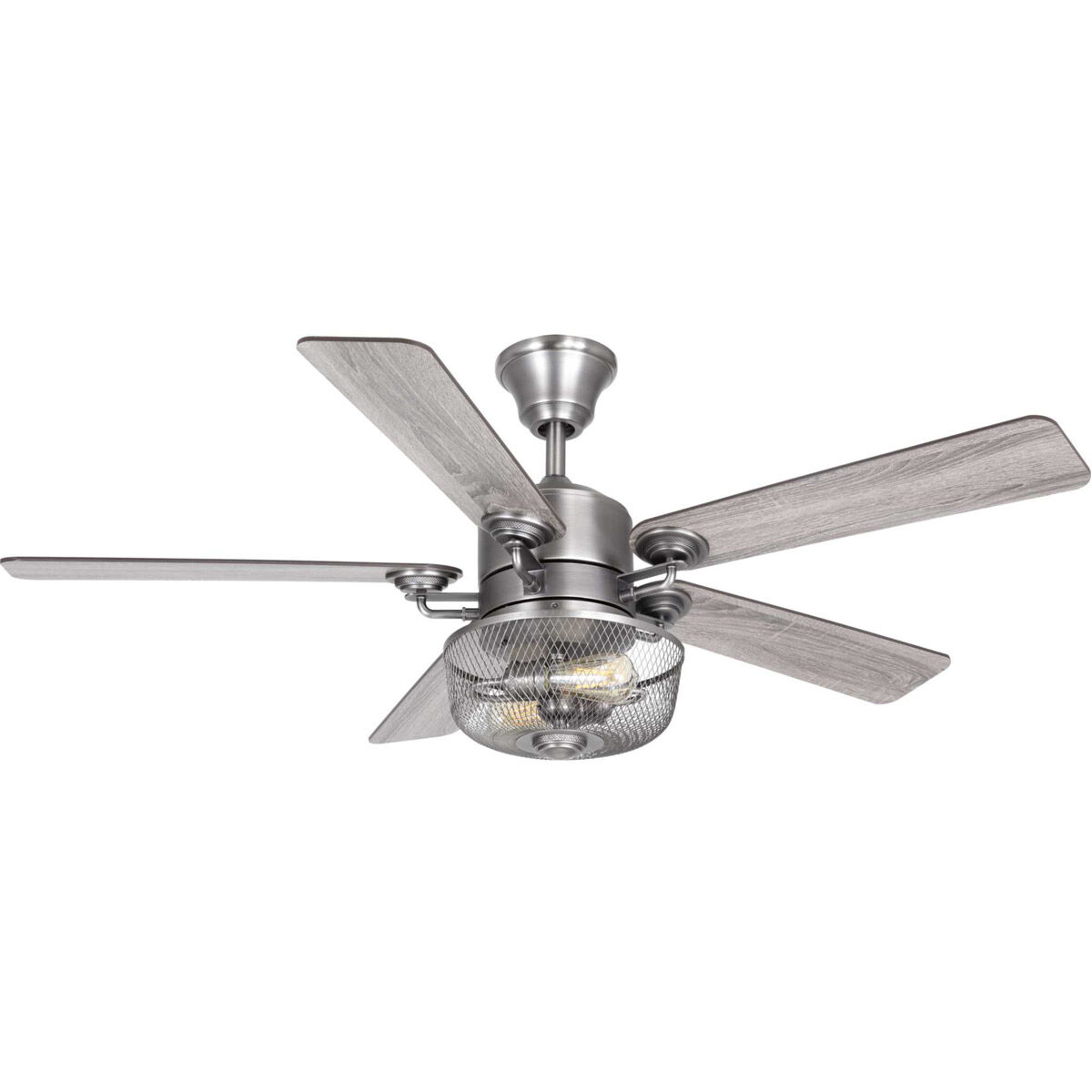 Hilda 54 inch Antique Nickel with Walnut/Driftwood Blades Ceiling Fan