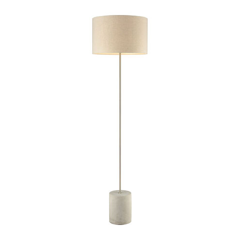 Gentry Ave 64 inch 100 watt Polished Concrete with Nickel Floor Lamp Portable Light