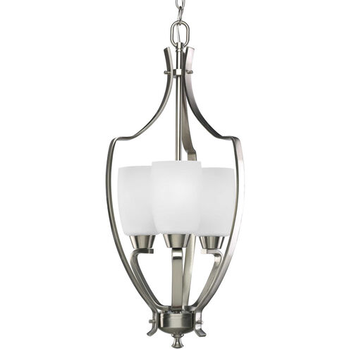 Anna 3 Light 12 inch Brushed Nickel Foyer Pendant Ceiling Light