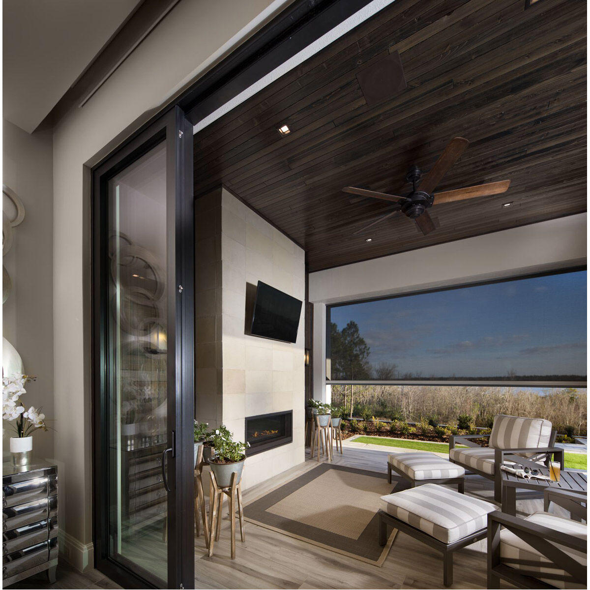 Vogue 68 inch Antique Bronze with Walnut Blades Ceiling Fan